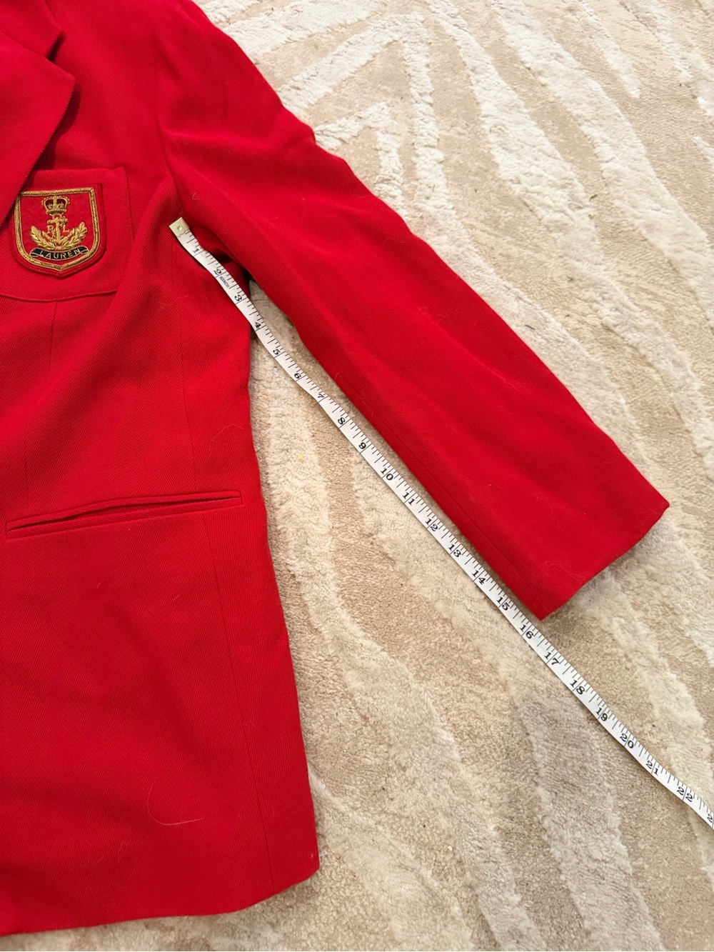 Vintage Ralph Lauren Red Embroidered Crest Blazer with Gold Buttons - Picture 6 of 10
